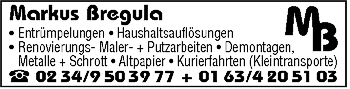 Entrümplungen Haushaltsauflösung Renovierungen Abbrucharbeiten u. v. m