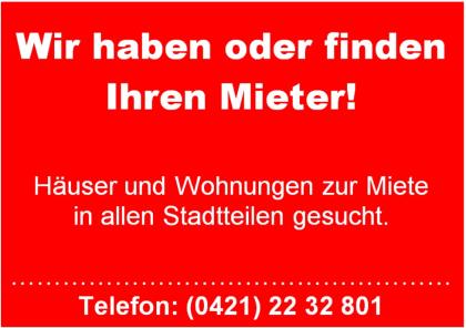 Mietwohnung mit 2 ZKBB gesucht in Oberneuland