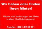 Bremen-Mitte Balkon mit 2 ZKB gesucht