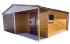 Blechgarage 6x6m Metallgarage Gartenhaus in Holzoptik Walnussholz ID204